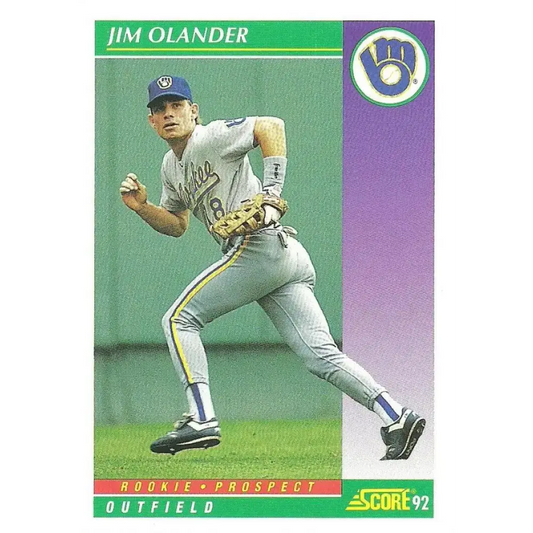 1992 Score #839 Jim Olander NM-MT RC Rookie Milwaukee Brewers Baseball Card - Baseball Card Single