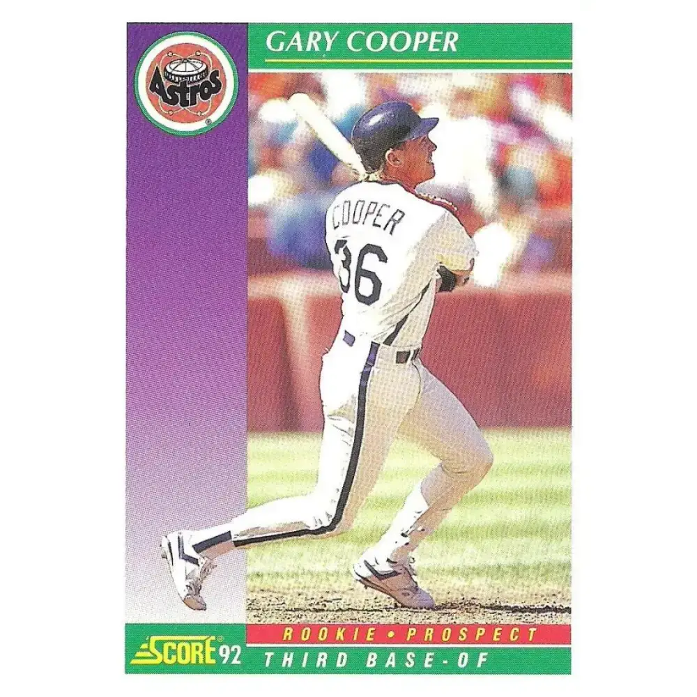1992 Score #840 Gary Cooper NM-MT RC Rookie Houston Astros Baseball Card - Baseball Card Single