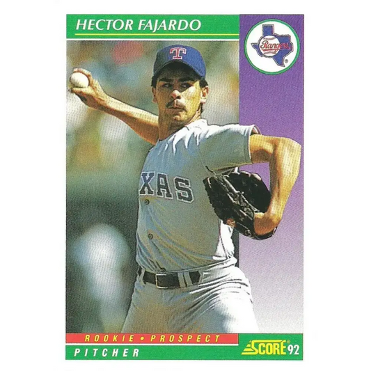 1992 Score #842 Hector Fajardo NM-MT RC Rookie Texas Rangers Baseball Card - Baseball Card Single