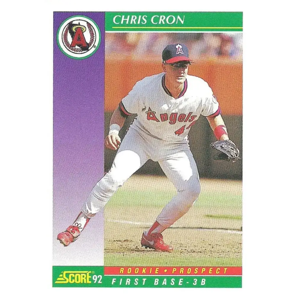 1992 Score #847 Chris Cron NM-MT RC Rookie California Angels Baseball Card - Baseball Card Single