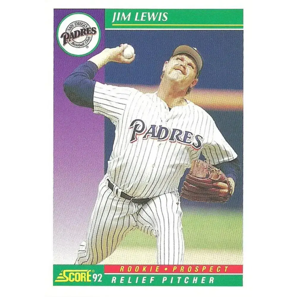 1992 Score #852 Jimmy Lewis NM-MT RC Rookie San Diego Padres Baseball Card - Baseball Card Single