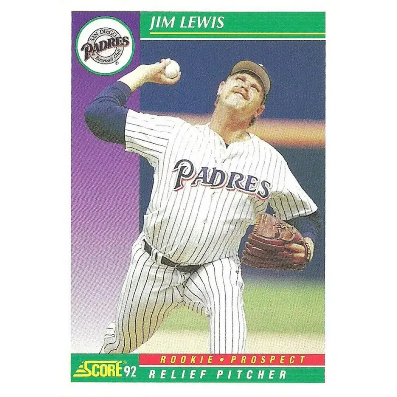 1992 Score #852 Jimmy Lewis NM-MT RC Rookie San Diego Padres Baseball Card - Baseball Card Single