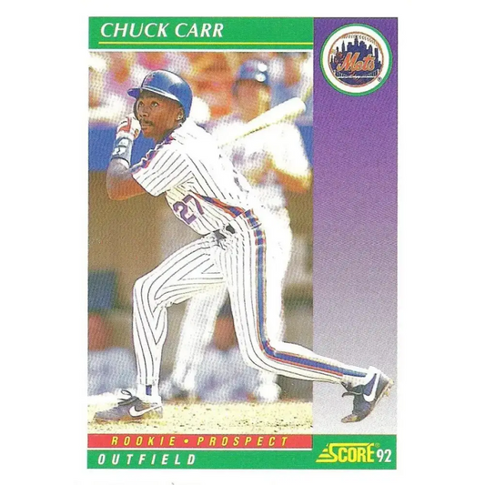 1992 Score #857 Chuck Carr NM-MT New York Mets Baseball Card - Baseball Card Single