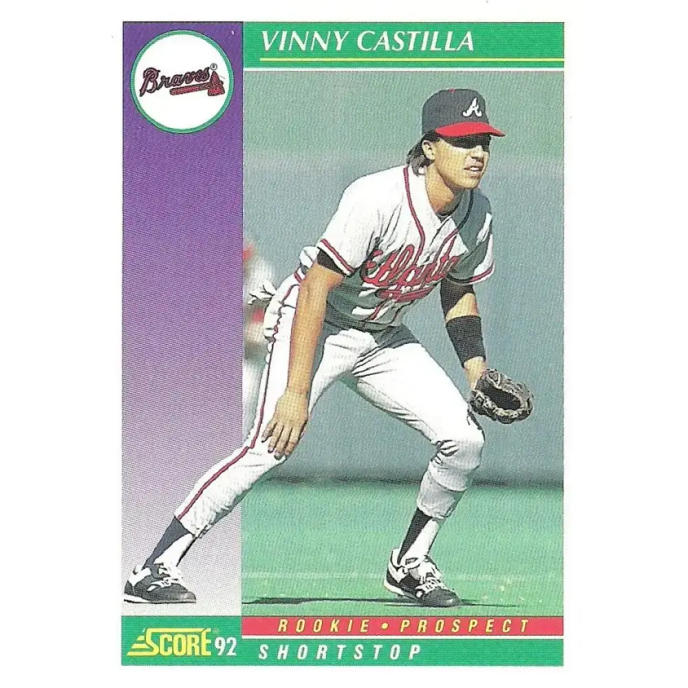 1992 Score #860 Vinny Castilla NM-MT RC Rookie Atlanta Braves Baseball Card - Baseball Card Single