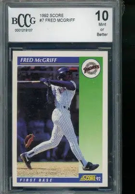 1992 Score Fred McGriff #7 Baseball BCCG 10 - Baseball Card Single