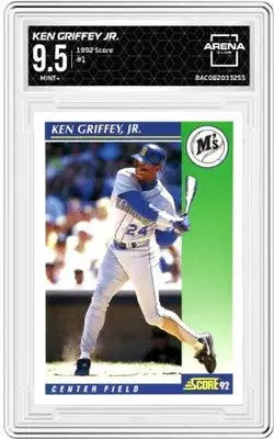 Graded 1992 Score Ken Griffey Jr Baseball Card in Arena Club 9.5 condition