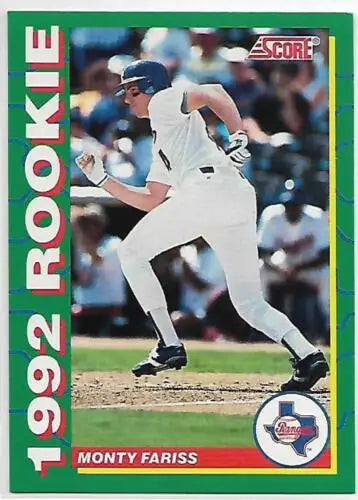 Original gloss 1992 Score Rookies #30 Monty Fariss NM Near Mint Rangers baseball card