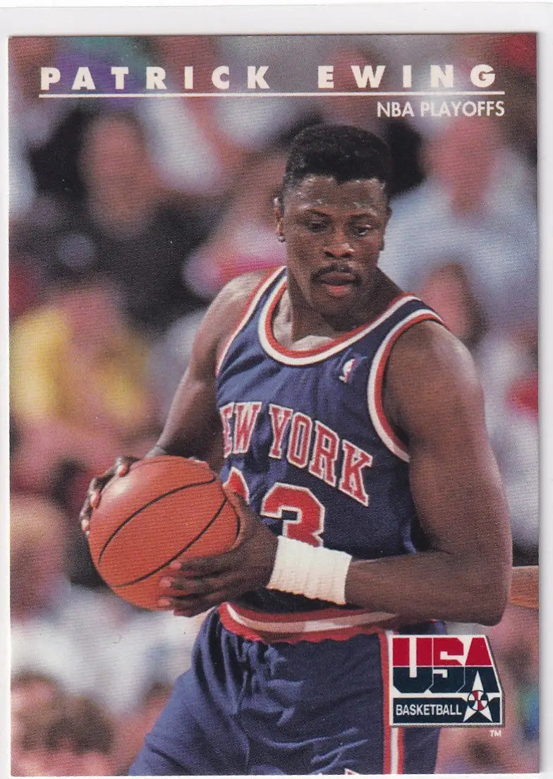 1992 SKYBOX #24 PATRICK EWING NBA PLAYOFFS USA- NEW YORK KNICKS - Basketball Card Single