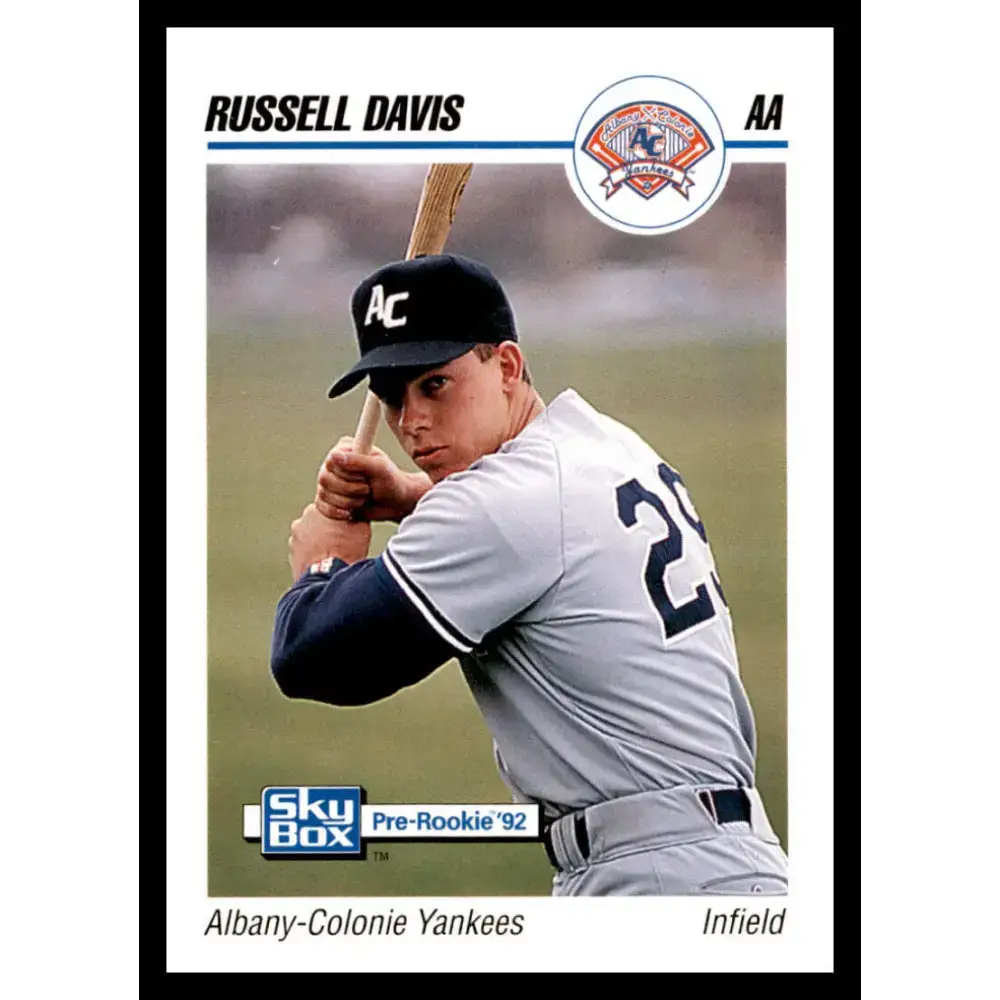 1992 Skybox AA #2 Russ Davis Albany-Colonie Yankees NM-MT Baseball Card - Baseball Card Single