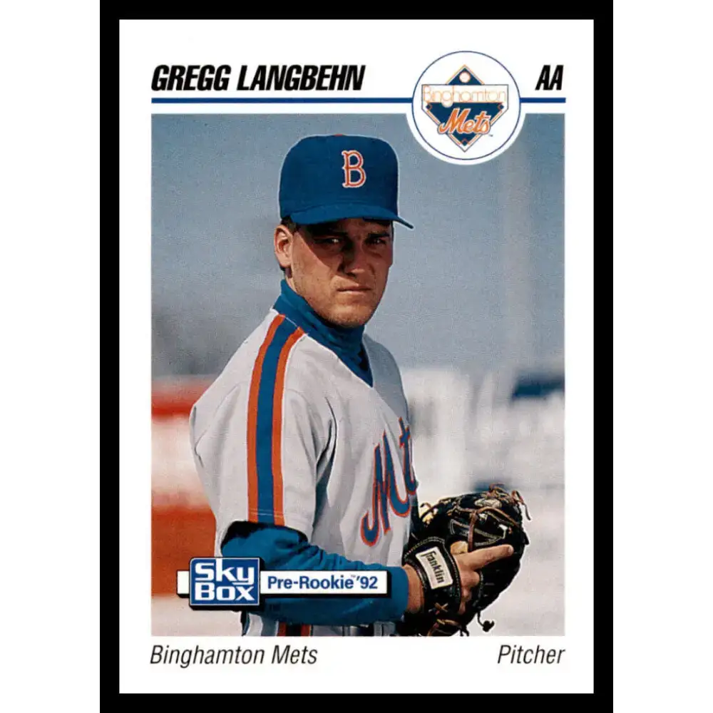 1992 Skybox AA #29 Gregg Langbehn Binghamton Mets NM-MT Baseball Card - Baseball Card Single