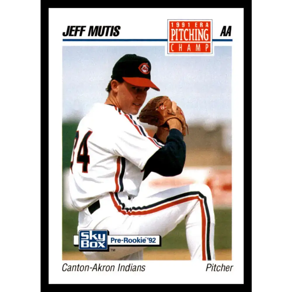1992 Skybox AA #296 Jeff Mutis Canton-Akron Indians NM-MT Baseball Card - Baseball Card Single
