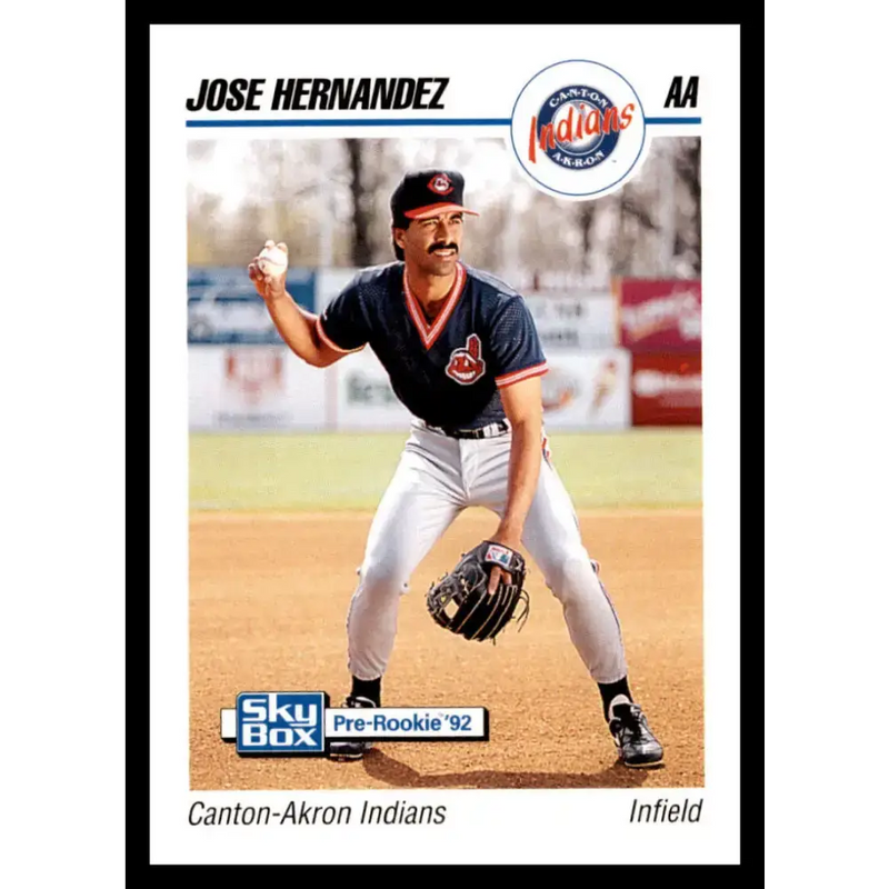 1992 Skybox AA #51 Jose Hernandez Canton-Akron Indians NM-MT Baseball Card - Baseball Card Single