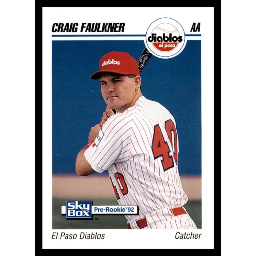 1992 Skybox AA #93 Craig Faulkner El Paso Diablos NM-MT Baseball Card - Baseball Card Single