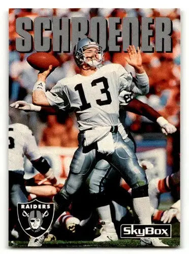 Vintage football trading card of Jay Schroeder Los Angeles Raiders in original gloss
