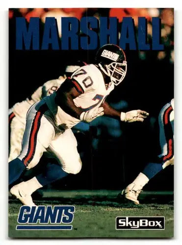 Vintage SkyBox Impact football card featuring Leonard Marshall in New York Giants uniform