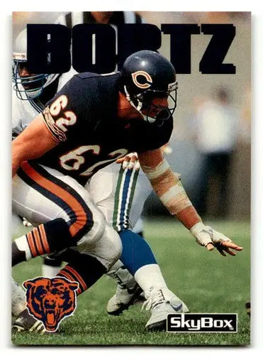 Vintage Chicago Bears football card featuring Mark Bortz with original gloss