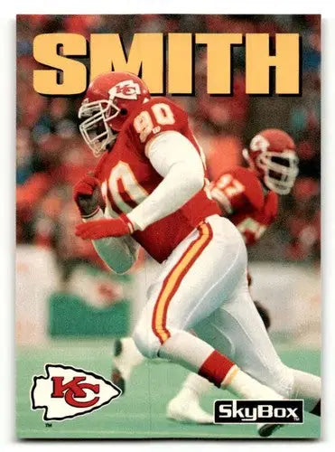 Vintage SkyBox football trading card of Neil Smith Kansas City Chiefs with original gloss