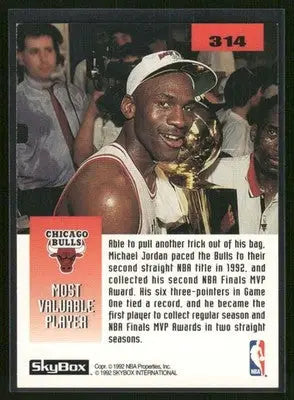 1992 SkyBox NBA Finals Michael Jordan #314 Basketball - Basketball Card Single