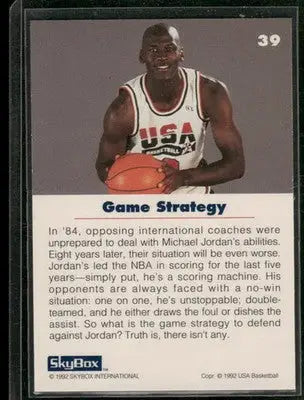 1992 SkyBox USA Basketball Michael Jordan #39 Basketball - Basketball Card Single