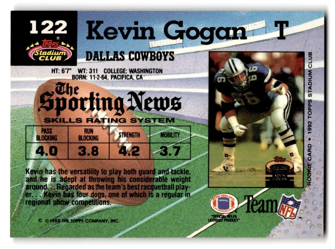 1992 Stadium Club #122 Kevin Gogan - Football Card Single