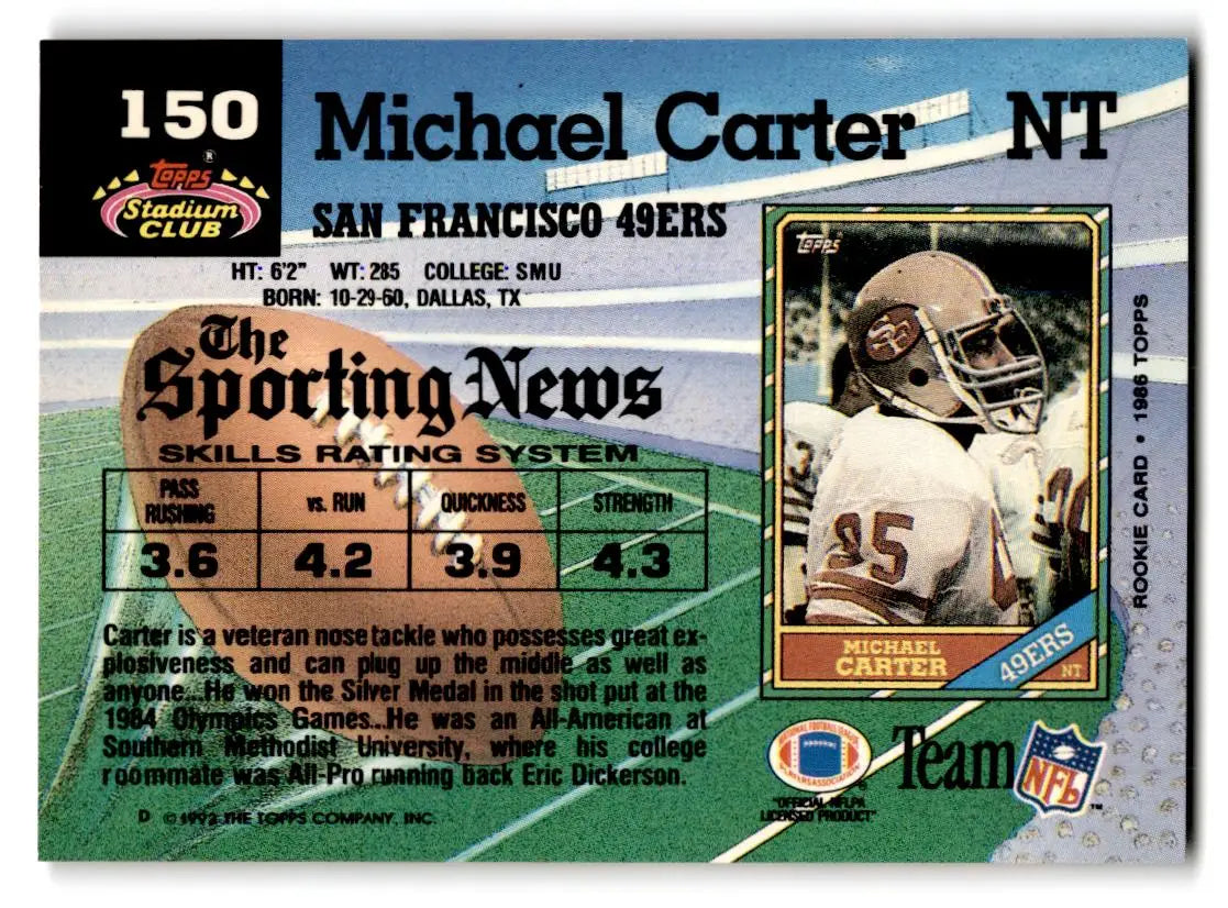 1992 Stadium Club #150 Michael Carter - Football Card Single
