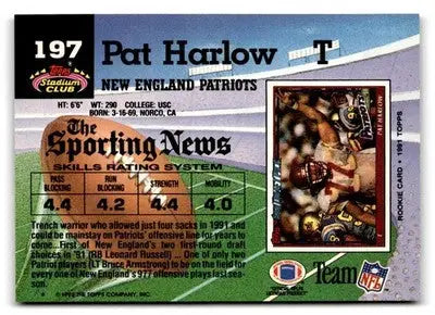 1992 Stadium Club #197 Pat Harlow - Football Card Single