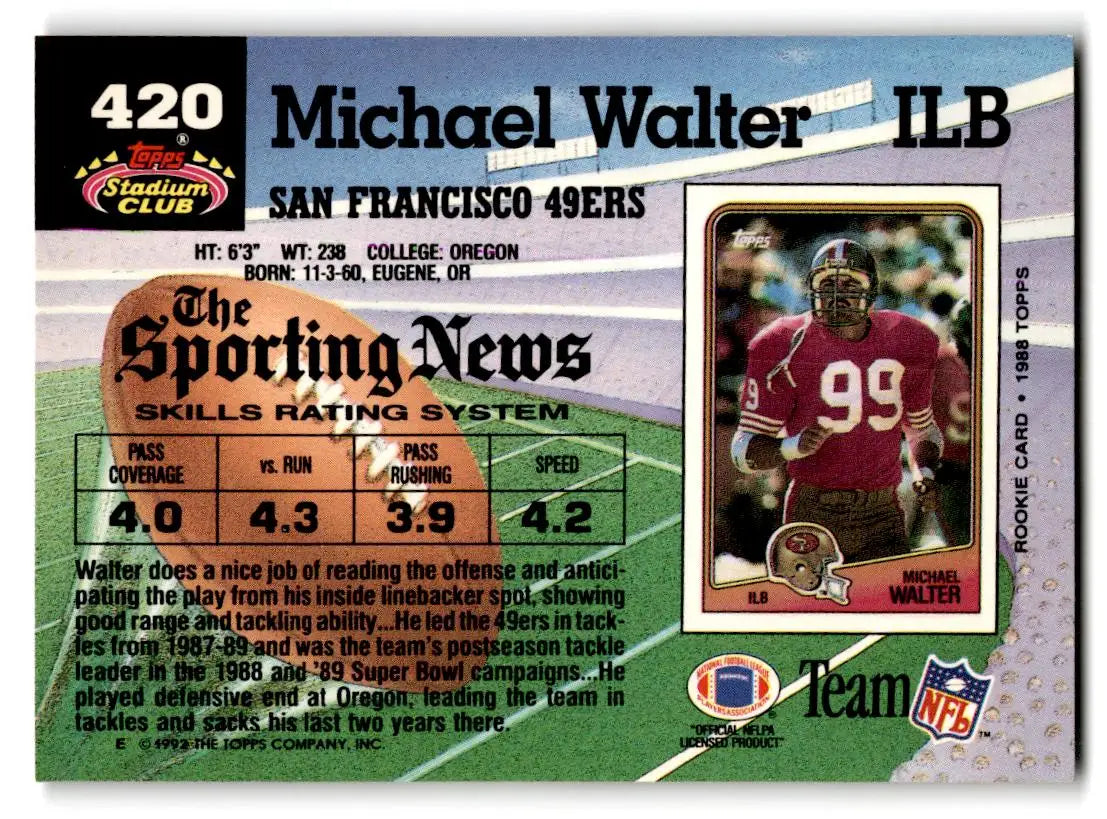 1992 Stadium Club #420 Michael Walter - Football Card Single