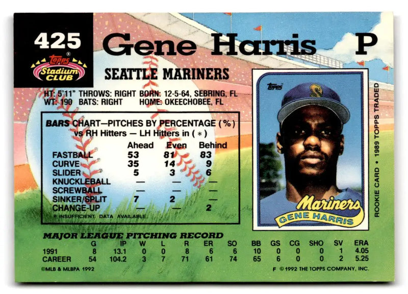 1992 Stadium Club #425 Gene Harris - Baseball Card Single