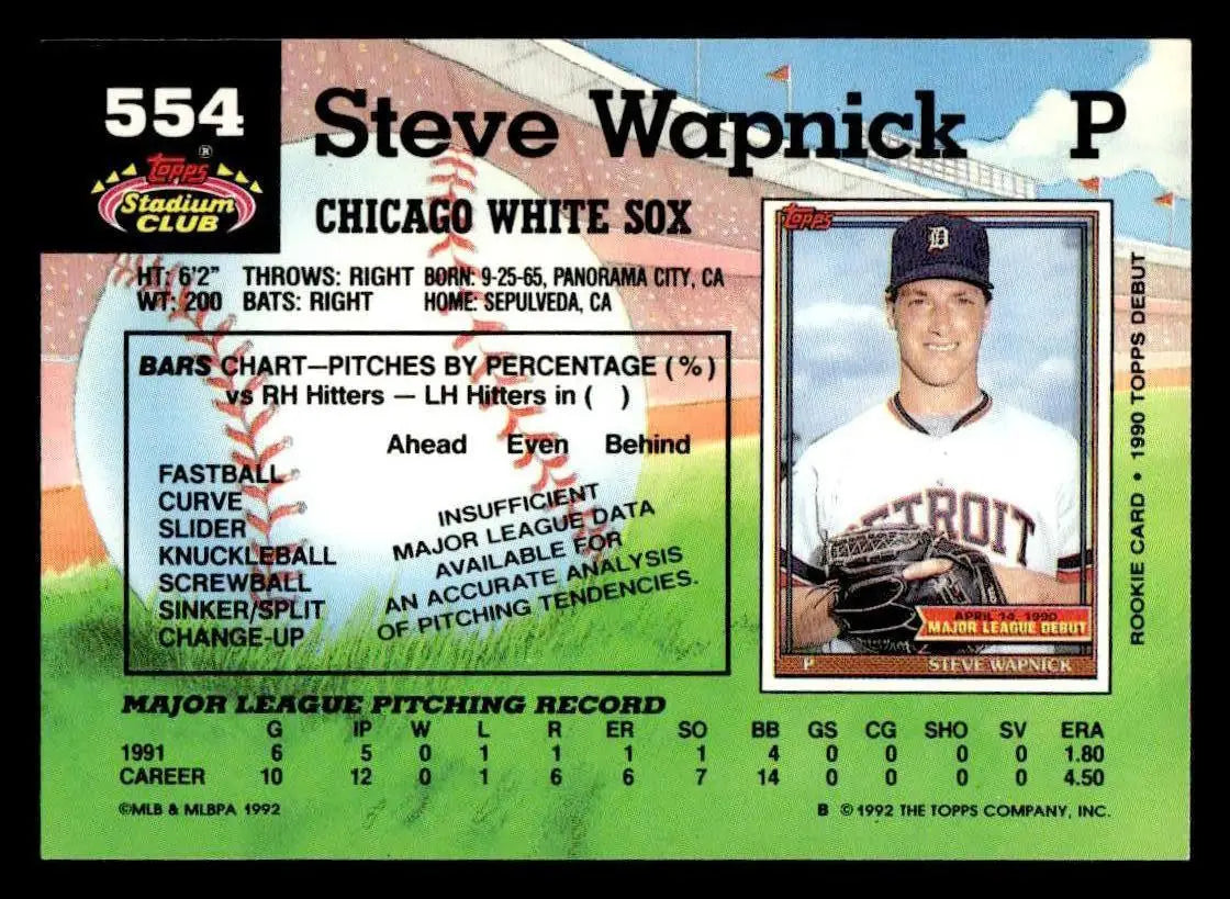 1992 Stadium Club #554 Steve Wapnick - Baseball Card Single