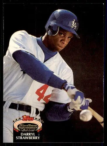 Stadium Club Darryl Strawberry baseball card with original gloss in near mint condition