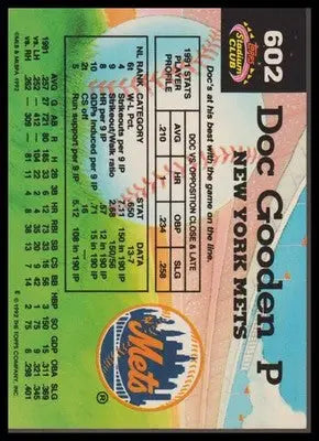 1992 Stadium Club #602b Doc Gooden