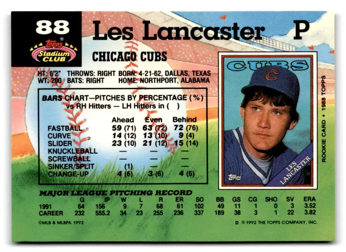 1992 Stadium Club #88 Les Lancaster - Baseball Card Single
