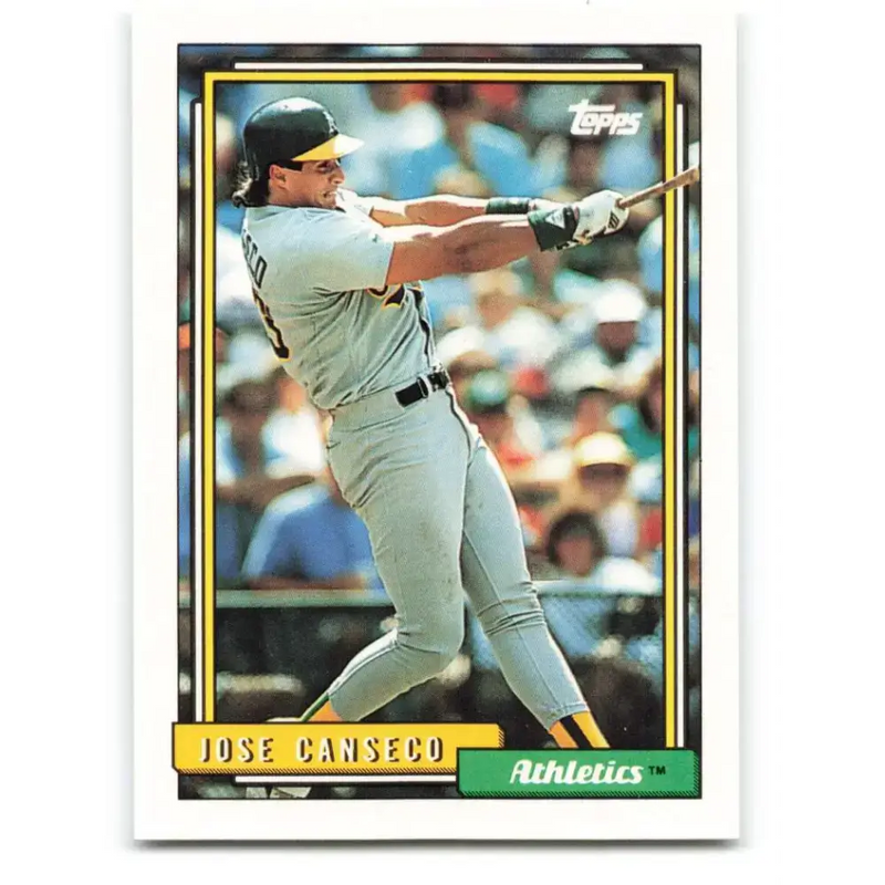 1992 Topps #100 Jose Canseco NM-MT Oakland Athletics Baseball Card - Baseball Card Single