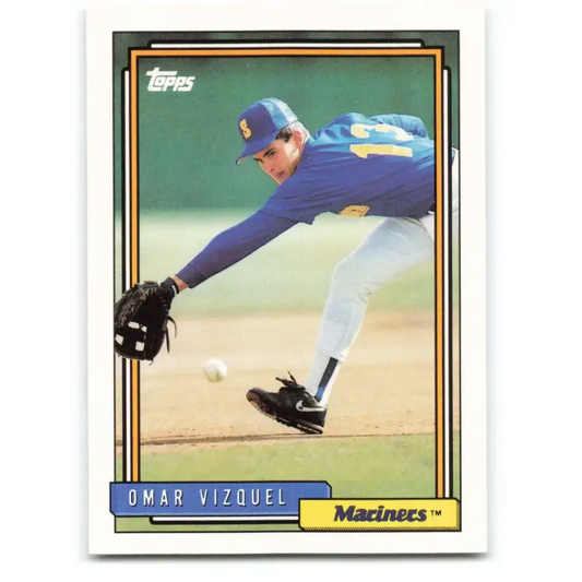 1992 Topps #101 Omar Vizquel EX Excellent Seattle Mariners Baseball Card - Baseball Card