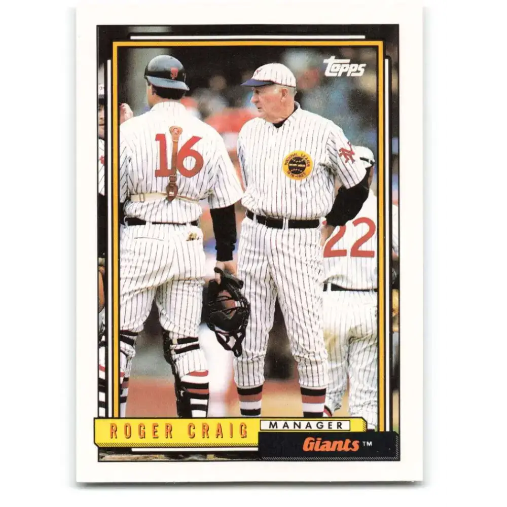 1992 Topps #109 Roger Craig NM-MT San Francisco Giants Baseball Card - Baseball Card Single