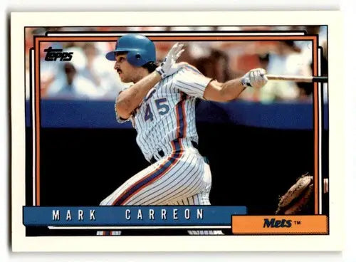 1992 Topps #111 Mark Carreon New York Mets Baseball Cards EX/NM ID:55875 - Baseball Card Single