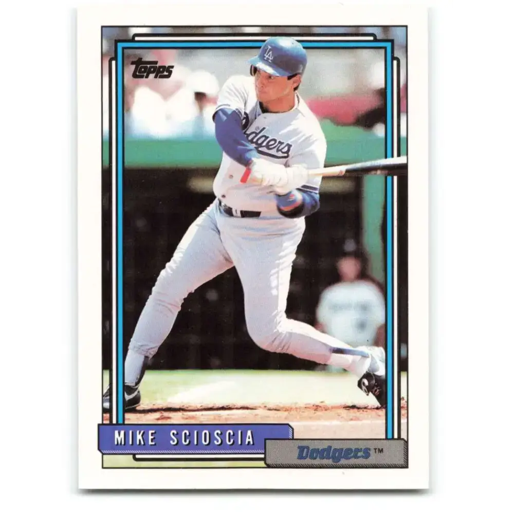 1992 Topps #13 Mike Scioscia NM-MT Los Angeles Dodgers Baseball Card - Baseball Card Single