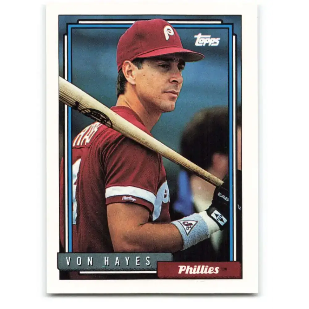 1992 Topps #135 Von Hayes NM-MT Philadelphia Phillies Baseball Card - Baseball Card Single
