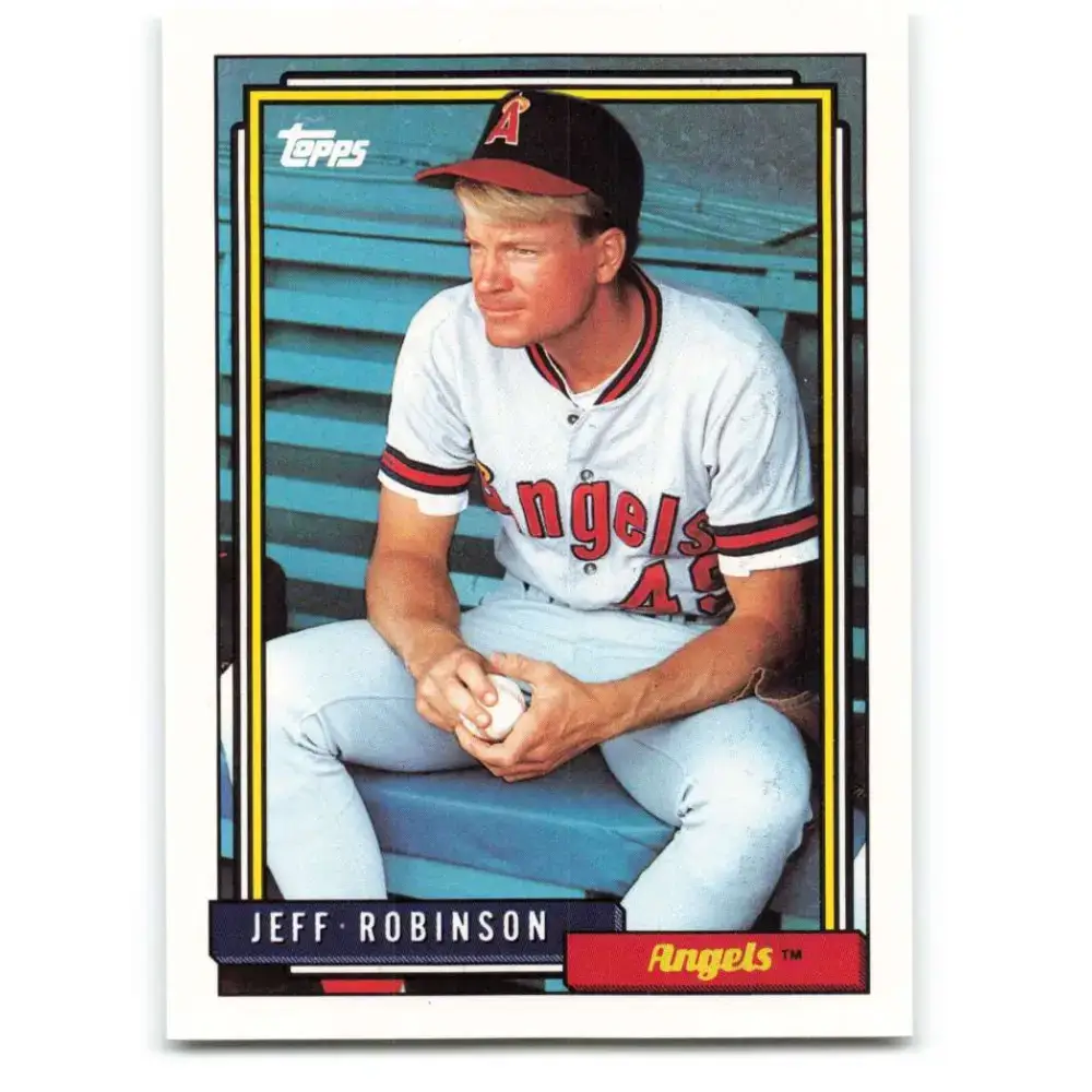 1992 Topps #137 Jeff Robinson NM-MT California Angels Baseball Card - Baseball Card Single