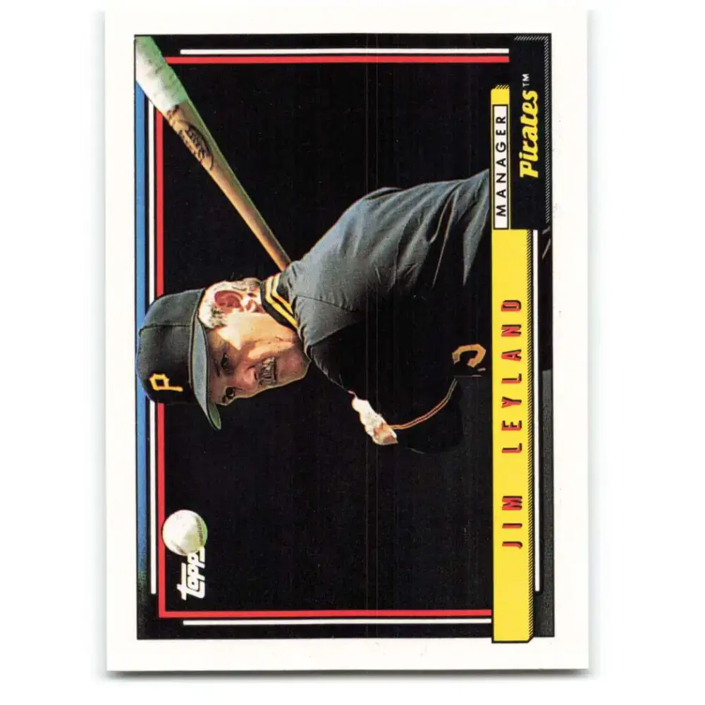 1992 Topps #141 Jim Leyland NM-MT Pittsburgh Pirates Baseball Card - Baseball Card Single