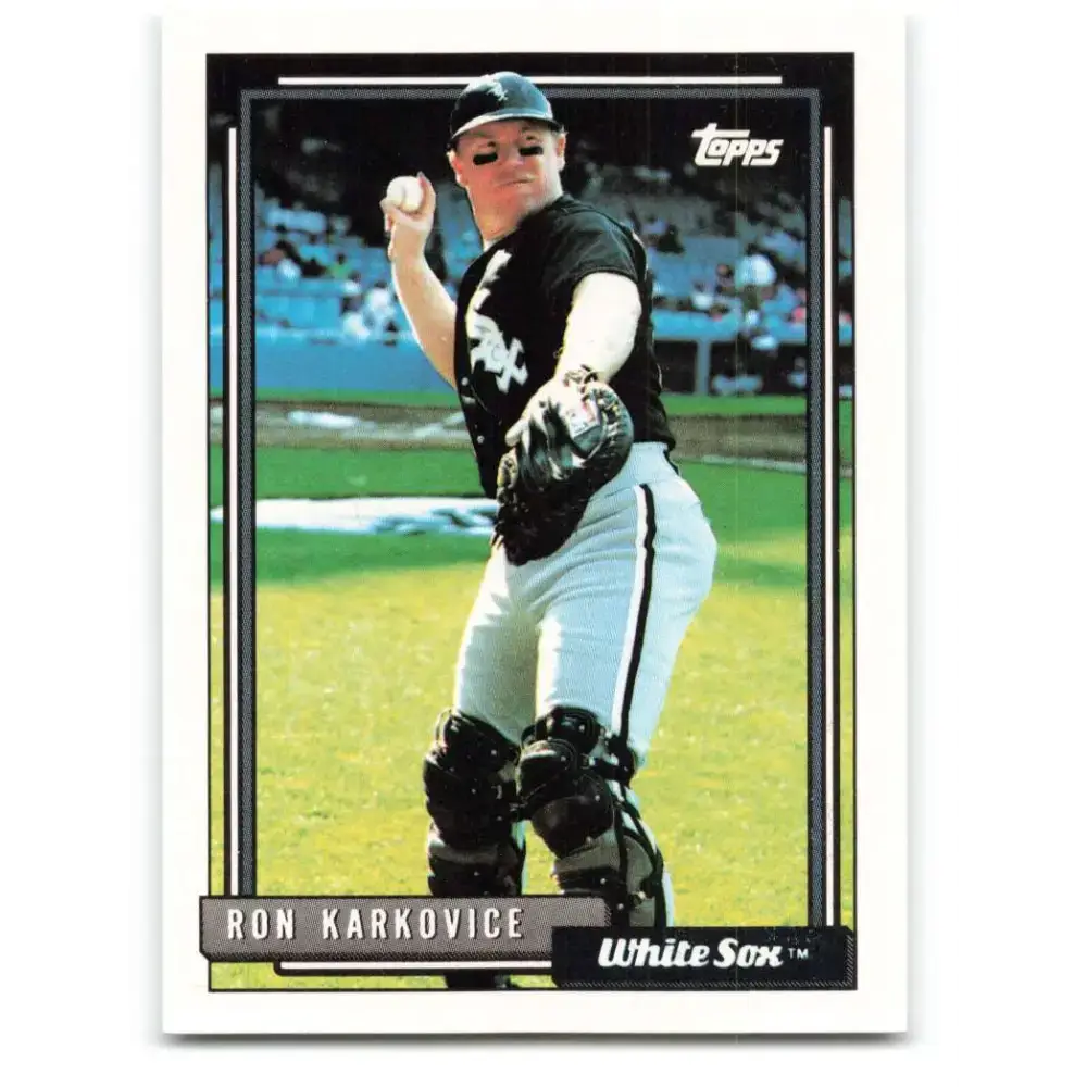 1992 Topps #153 Ron Karkovice EX Excellent Chicago White Sox Baseball Card - Baseball Card