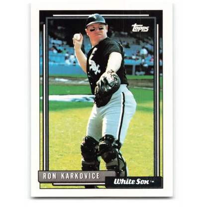 1992 Topps #153 Ron Karkovice EX Excellent Chicago White Sox Baseball Card - Baseball Card