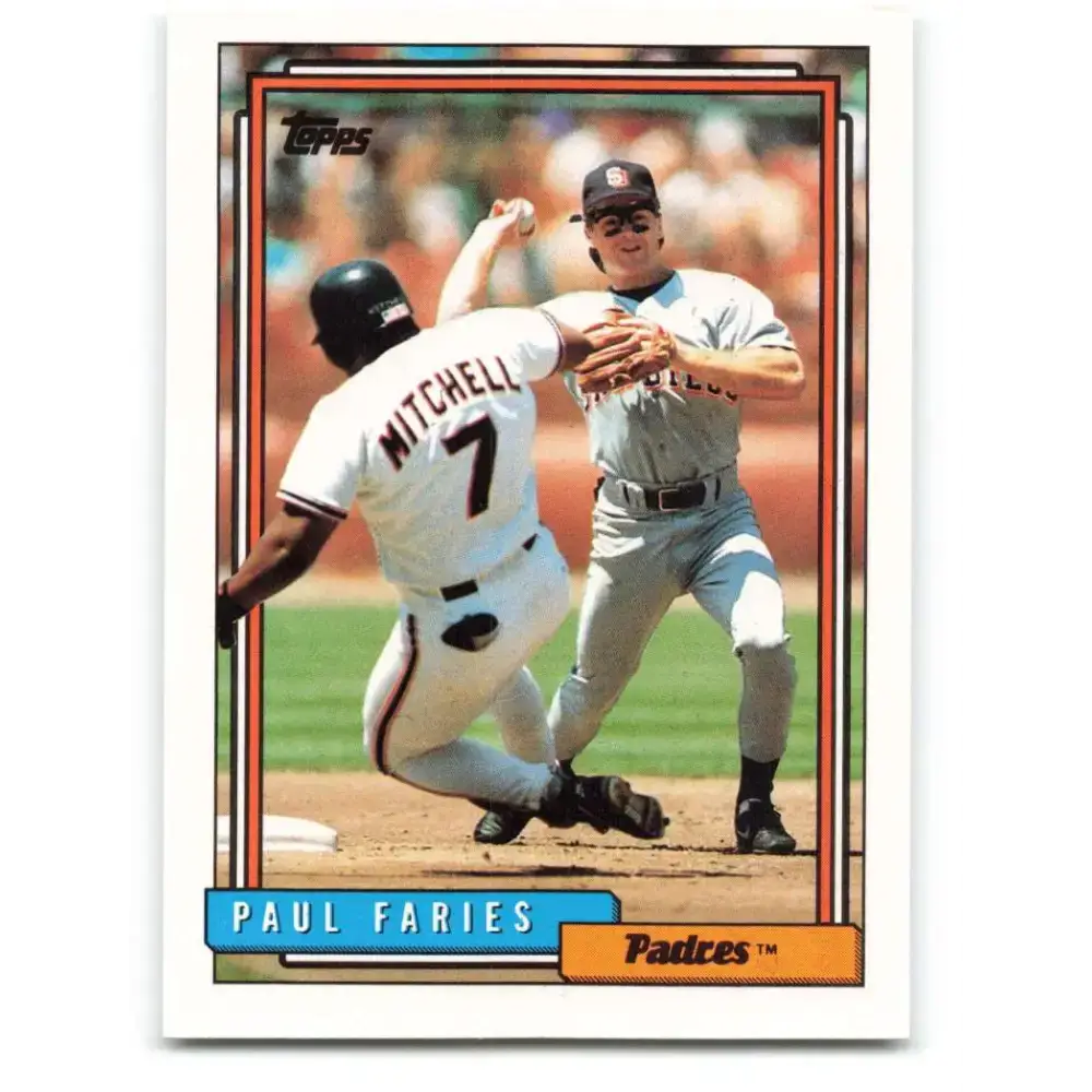 1992 Topps #162 Paul Faries NM-MT San Diego Padres Baseball Card - Baseball Card Single