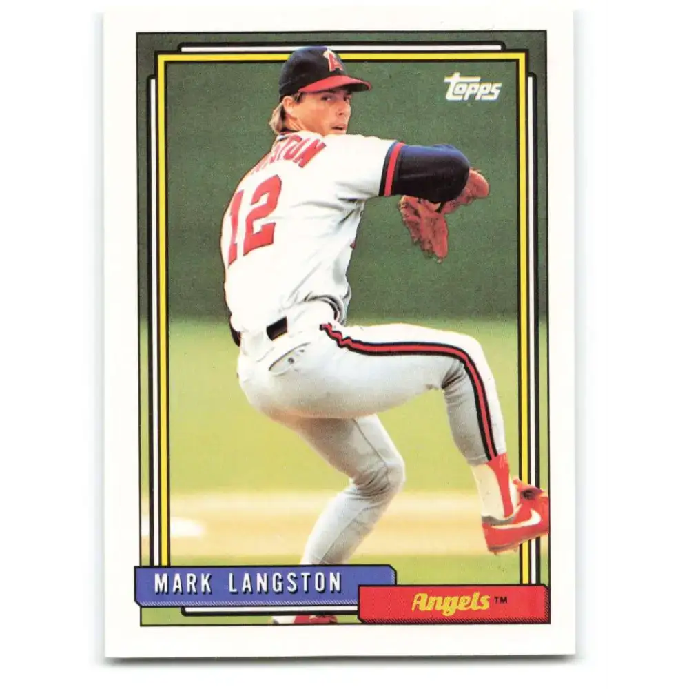 1992 Topps #165 Mark Langston NM-MT California Angels Baseball Card - Baseball Card Single