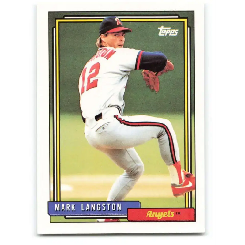 1992 Topps #165 Mark Langston NM-MT California Angels Baseball Card - Baseball Card Single