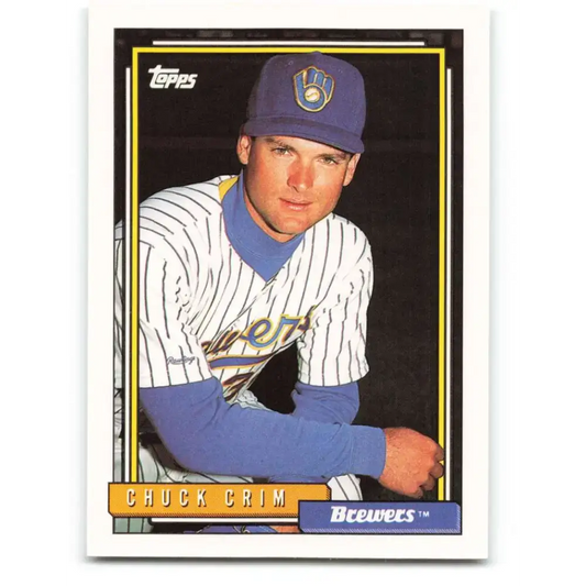 1992 Topps #169 Chuck Crim NM-MT Milwaukee Brewers Baseball Card