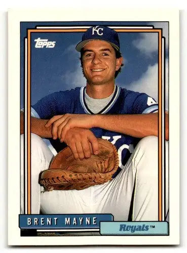 1992 Topps #183 Brent Mayne Kansas City Royals Baseball Cards EX/NM ID:61166 - Baseball Card Single