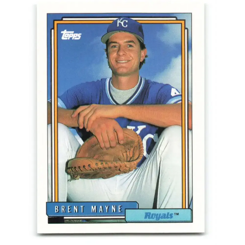 1992 Topps #183 Brent Mayne NM-MT Kansas City Royals Baseball Card - Baseball Card Single