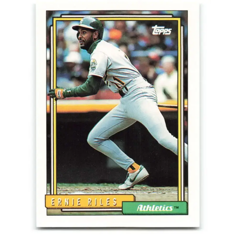 1992 Topps #187 Ernest Riles NM-MT Oakland Athletics Baseball Card - Baseball Card Single