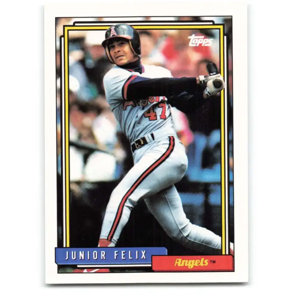 1992 Topps #189 Junior Felix NM-MT California Angels Baseball Card - Baseball Card Single